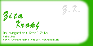 zita kropf business card